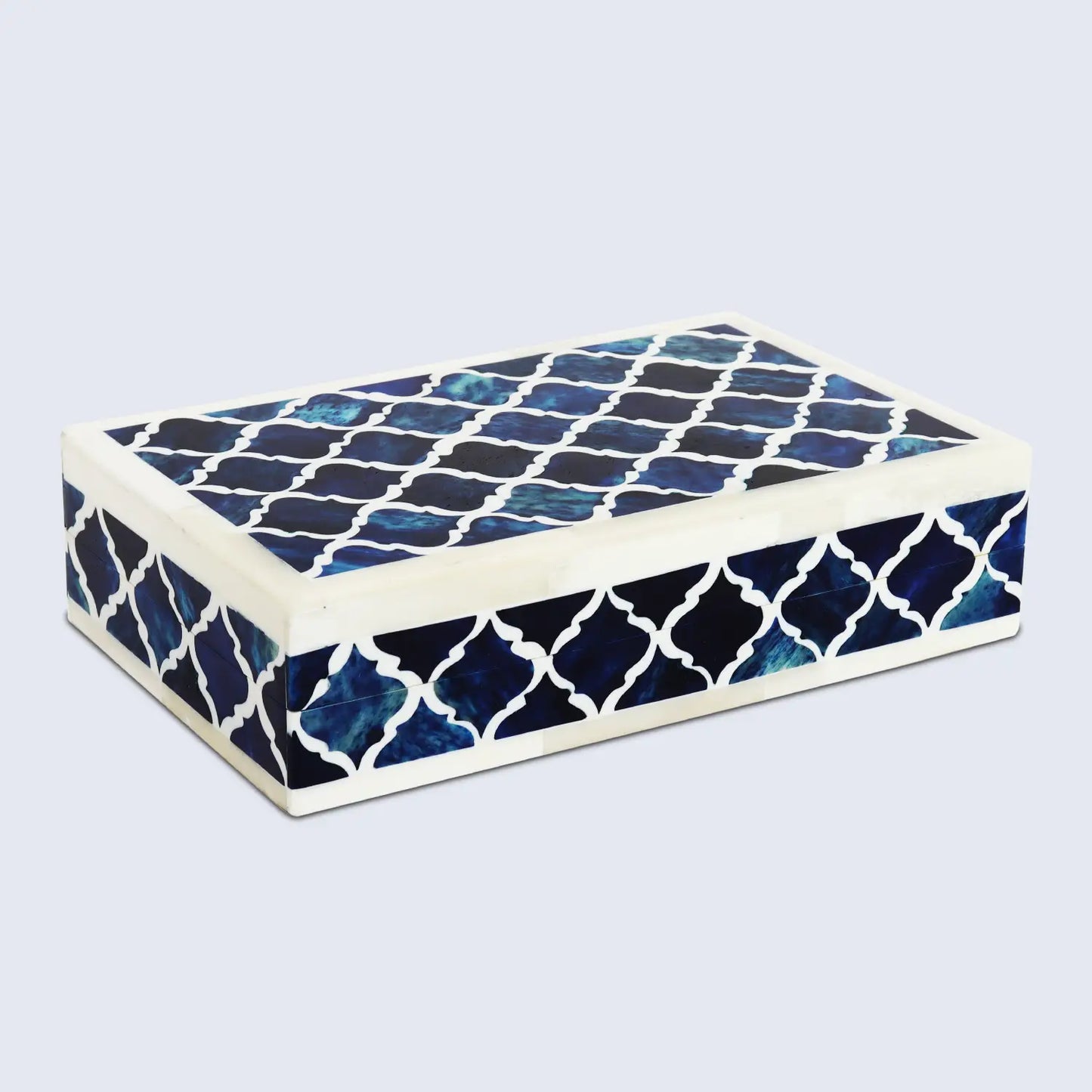 PATISSERIE CLASSIC BONE & RESIN INLAY DECORATIVE STORAGE BOX - 7 SIZES