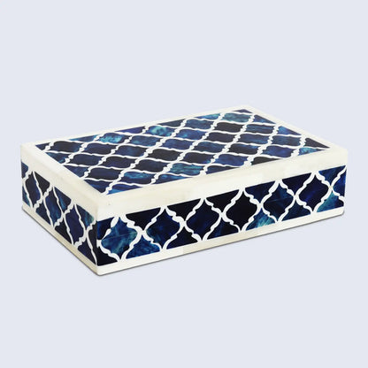 PATISSERIE CLASSIC BONE & RESIN INLAY DECORATIVE STORAGE BOX - 7 SIZES