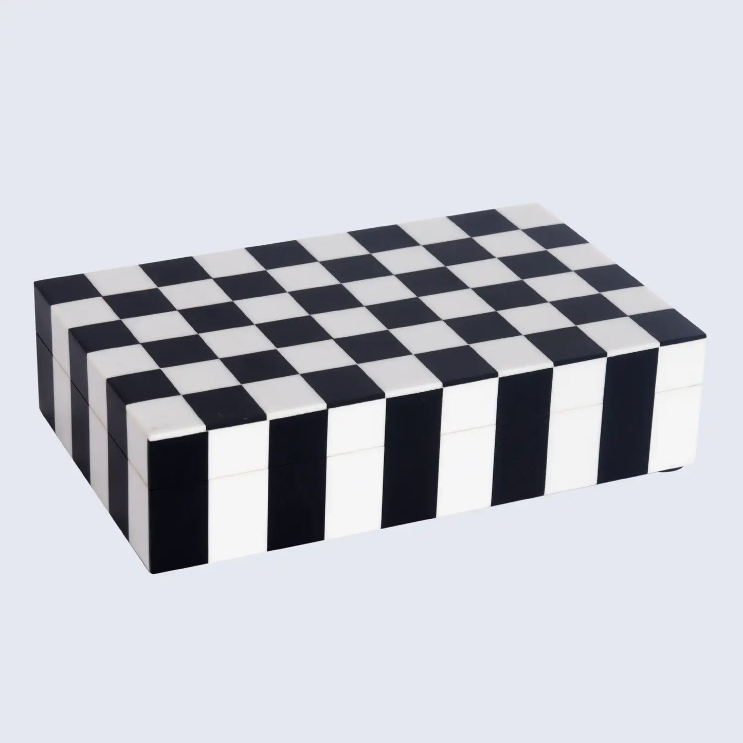 DECORATIVE STORAGE BOX PUZZLE CHECK RESIN INLAY IN 7 SIZES