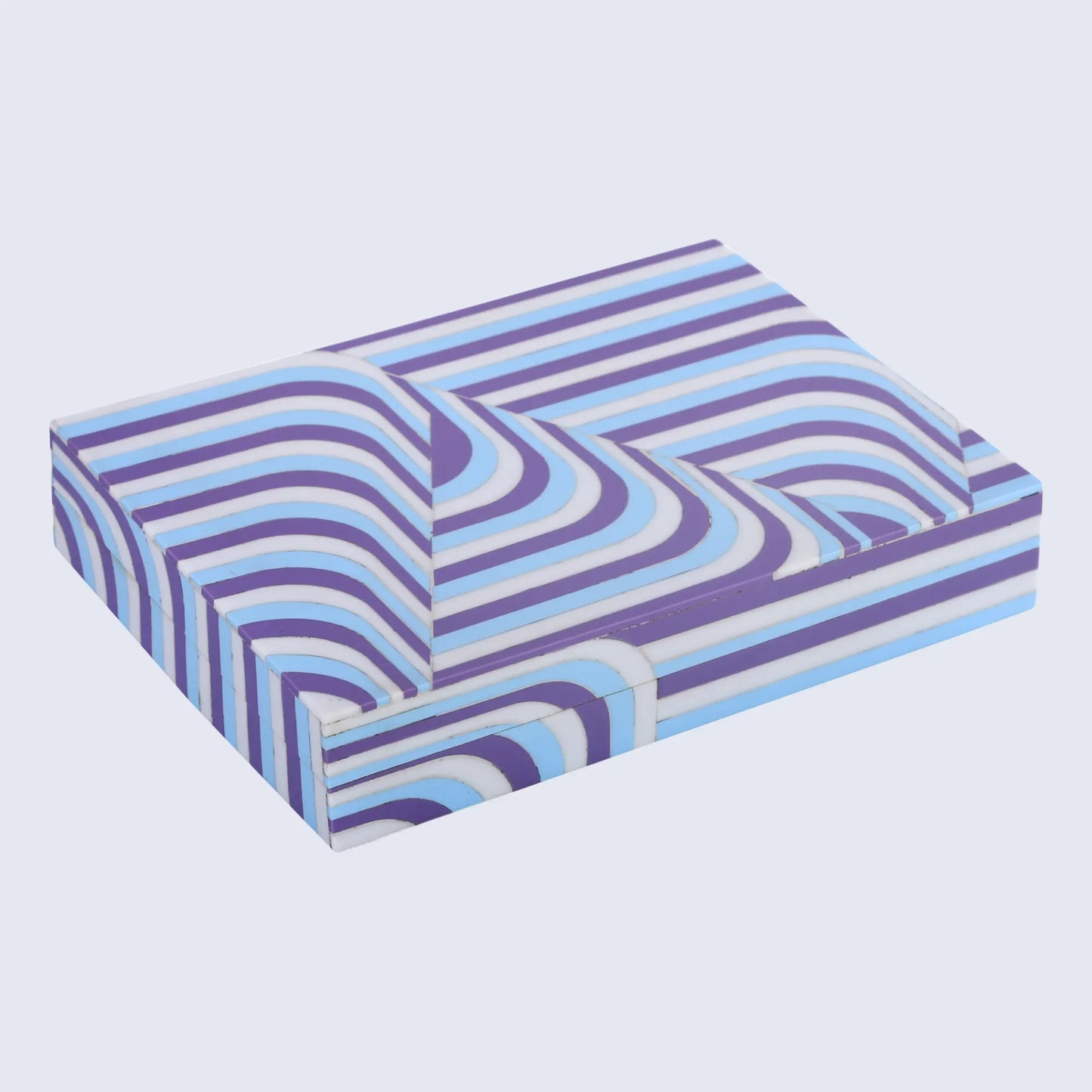 DECORATIVE STORAGE BOX CARNABY HIP RESIN INLAY 8 X 6 X 1.5 INCH