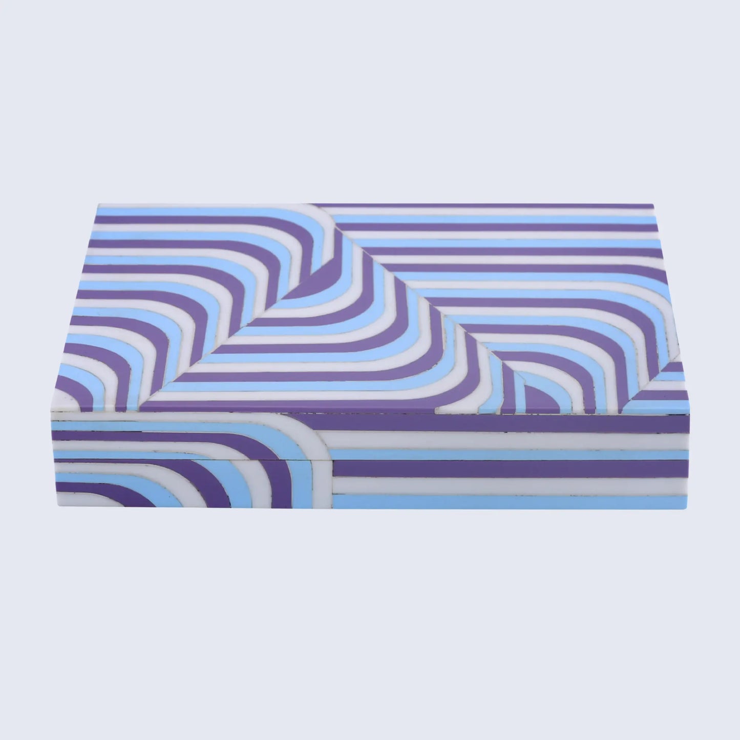 DECORATIVE STORAGE BOX CARNABY HIP RESIN INLAY 8 X 6 X 1.5 INCH