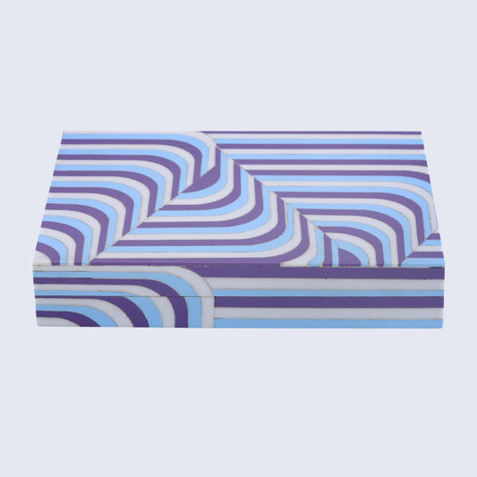DECORATIVE STORAGE BOX CARNABY HIP RESIN INLAY 8 X 6 X 1.5 INCH
