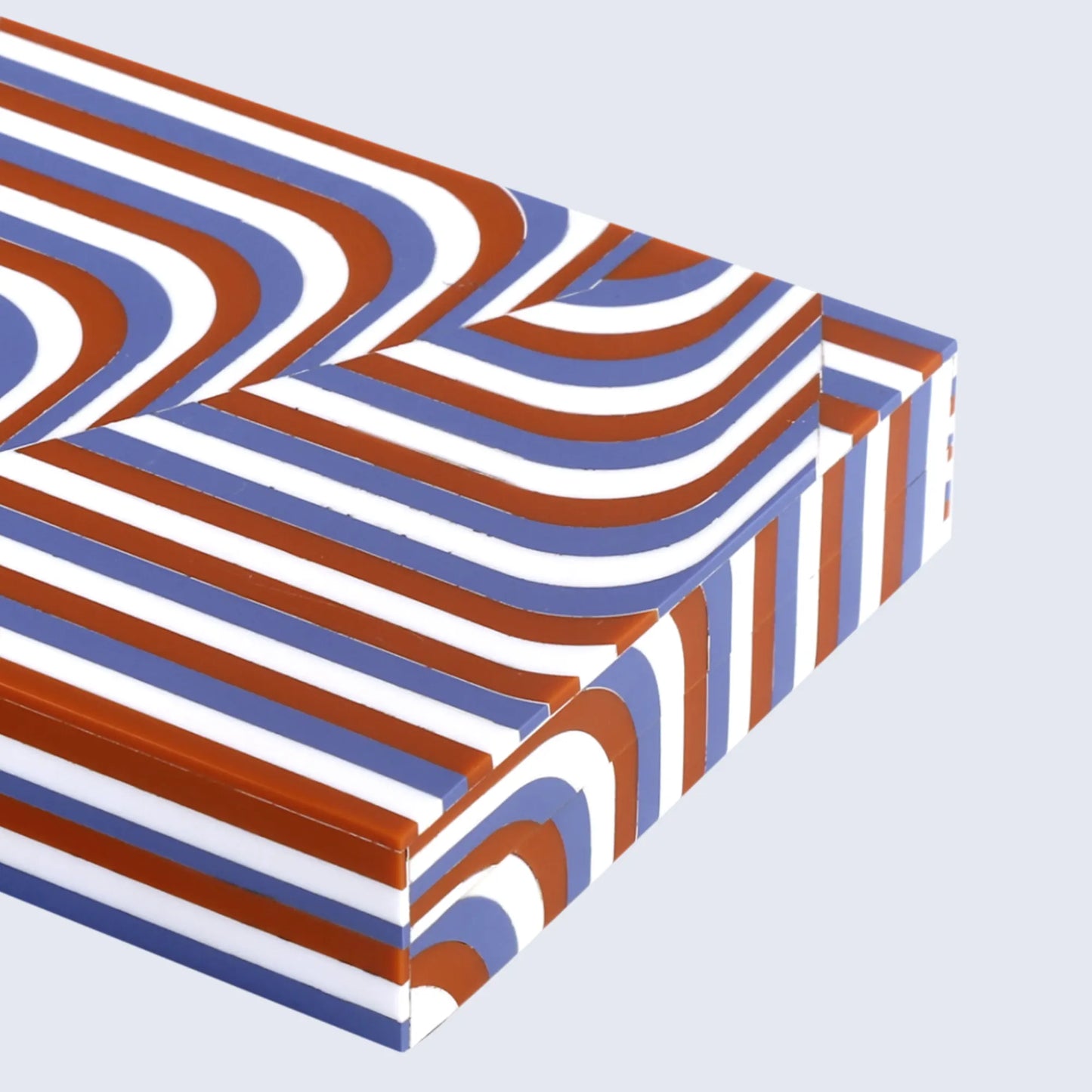 DECORATIVE STORAGE BOX CARNABY TWIST RESIN INLAY 8 X 6 X 1.5 INCH