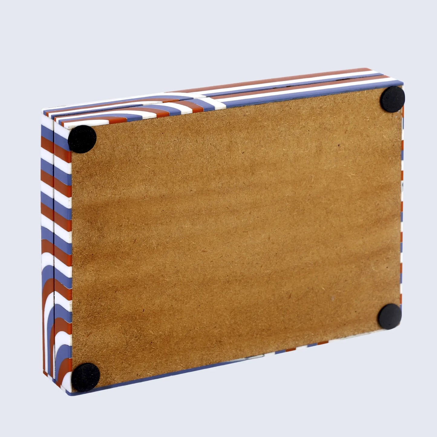 DECORATIVE STORAGE BOX CARNABY TWIST RESIN INLAY 8 X 6 X 1.5 INCH