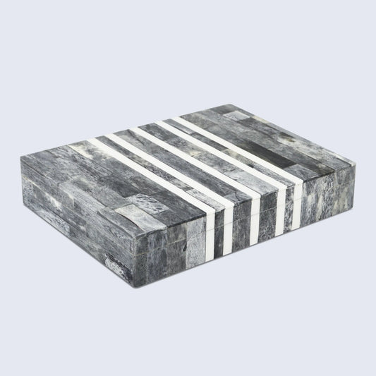 PATISSERIE CAFE BONE & RESIN INLAY DECORATIVE STORAGE BOX - 7 SIZES