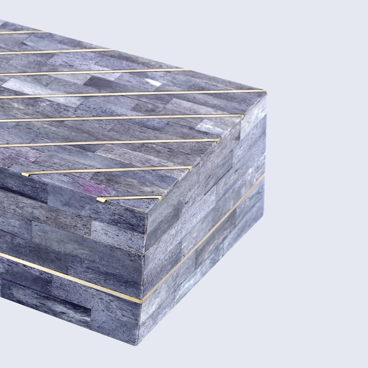 AEGEAN CORAL BONE INLAY & BRASS DECORATIVE STORAGE BOX IN 2 SIZES