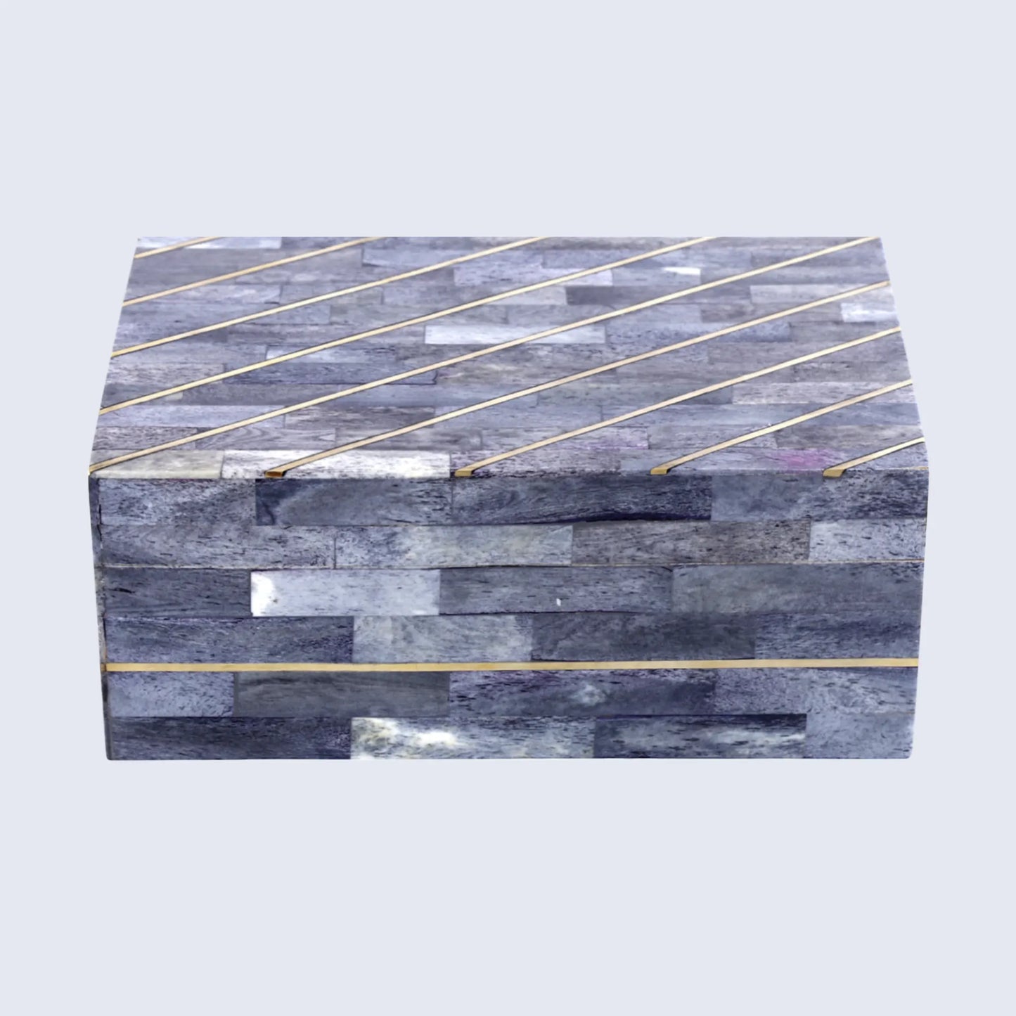AEGEAN CORAL BONE INLAY & BRASS DECORATIVE STORAGE BOX IN 2 SIZES