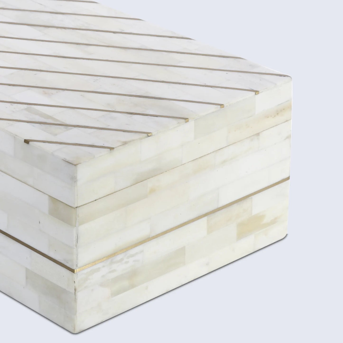 AEGEAN PEARL BONE INLAY & BRASS DECORATIVE STORAGE BOX IN 2 SIZES