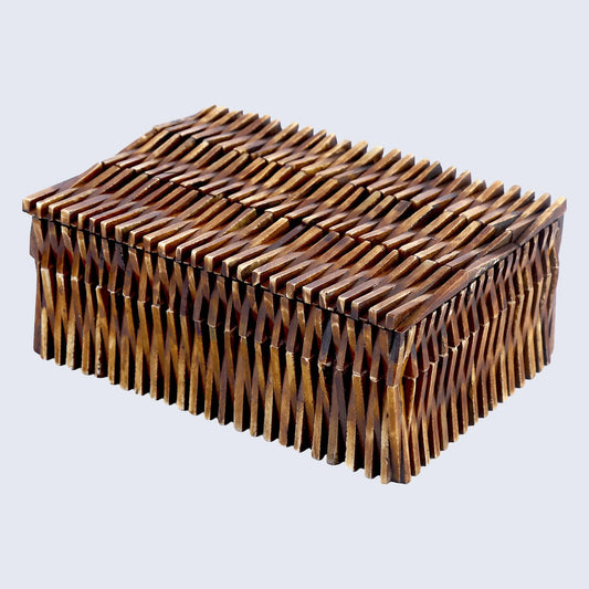 DECORATIVE STORAGE BOX MEKONG LOTUS BONE INLAY & BRASS IN 2 SIZES