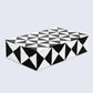 DECORATIVE STORAGE BOX TRIANGLE RESIN INLAY IN 7 SIZES, BLACK & WHITE