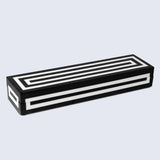 DECORATIVE STORAGE BOX MEDLEY CONCENTRICS RESIN INLAY IN 8 SIZES, BLACK & WHITE