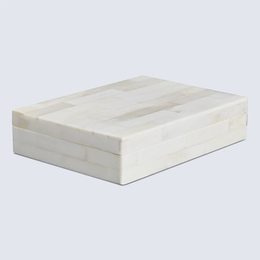DECORATIVE STORAGE BOX PLAIN WHITE BONE INLAY IN 8 SIZES