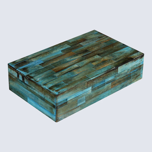 DECORATIVE STORAGE BOX VERDIGRIS BONE INLAY IN 7 SIZES
