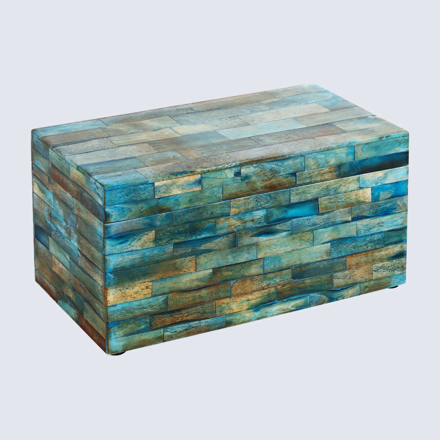DECORATIVE STORAGE BOX VERDIGRIS BONE INLAY IN 7 SIZES