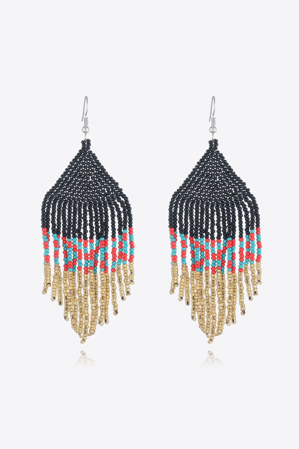 BEADED DANGLE EARRINGS-Thriftique Marketplace