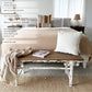 Distressed White Finish Wooden Bench