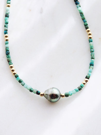 TAHITIAN PEARL AND GEMSTONE NECKLACE - IOLANA