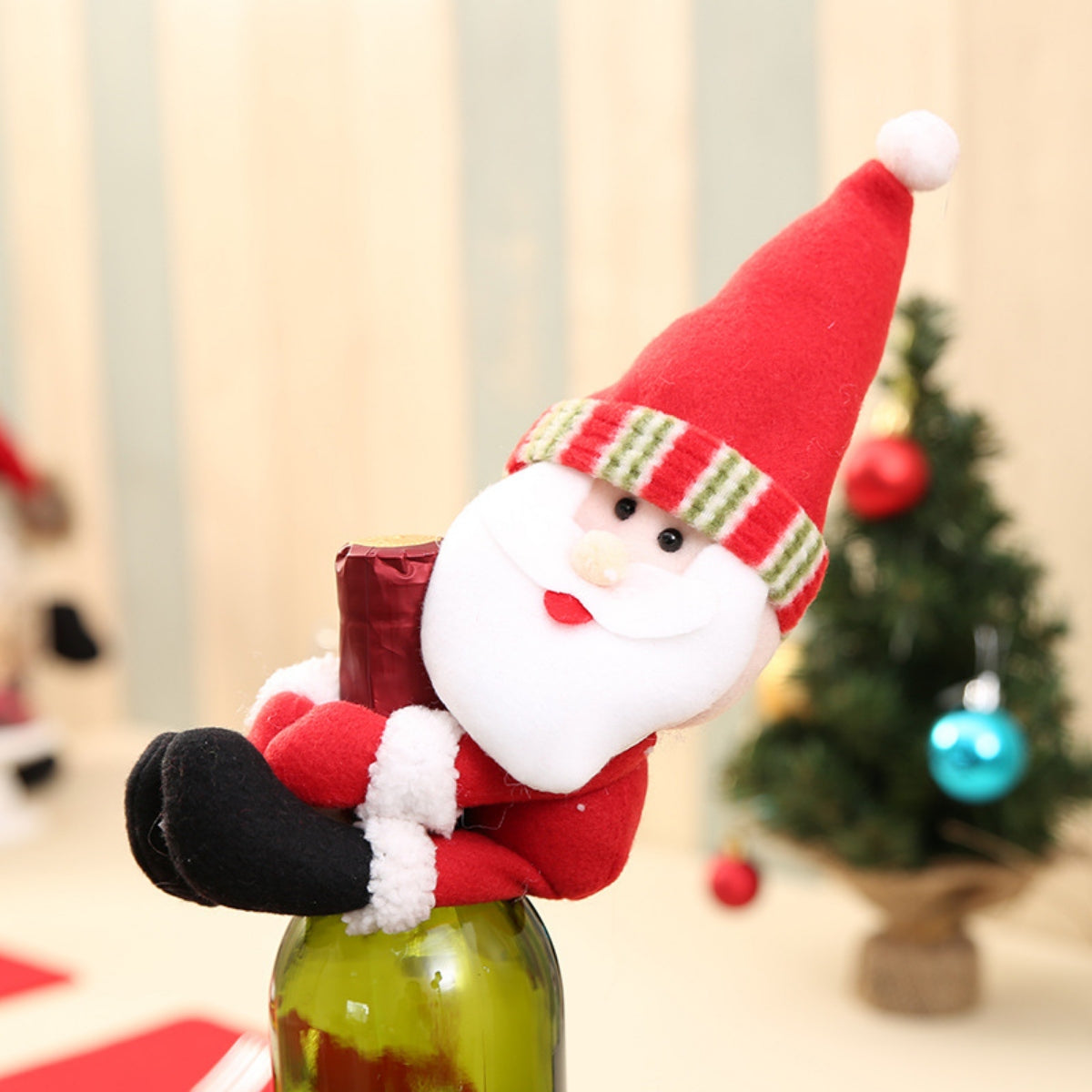 CHRISTMAS GNOME WINE BOTTLE DECORATION-Thriftique Marketplace