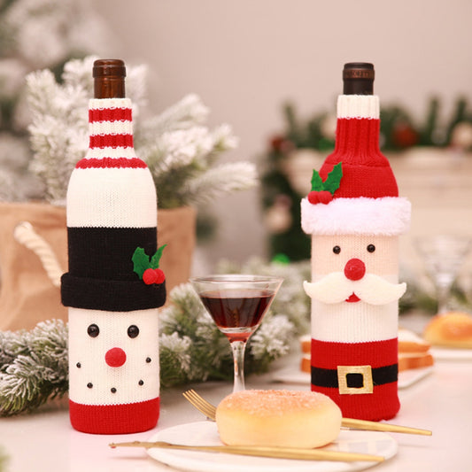 CHRISTMAS KNIT WINE BOTTLE COVER-Thriftique Marketplace