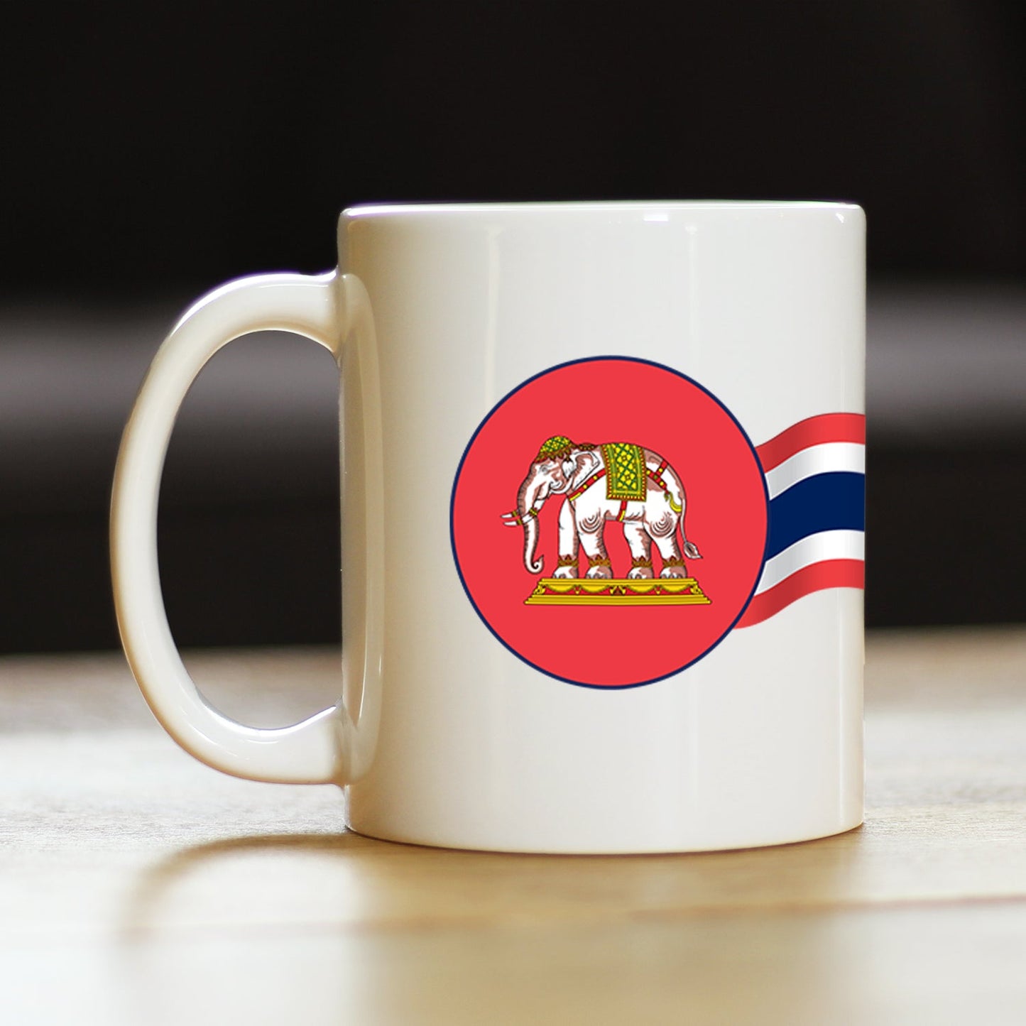 THAILAND FLAG COFFEE MUG THAI TEA GIFTS OR COFFEE CUP SOUVENIR WHITE CERAMIC COFFEE CUP