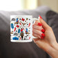 TEXAS PATTERN COFFEE MUG TEXAS GIFTS AND SOUVENIRS FOR TEXANS WHITE CERAMIC COFFEE CUP