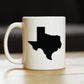 TEXAS STATE OUTLINE COFFEE MUG - STATE THEMED DRINKING DECOR AND GIFTS FOR TEXANS