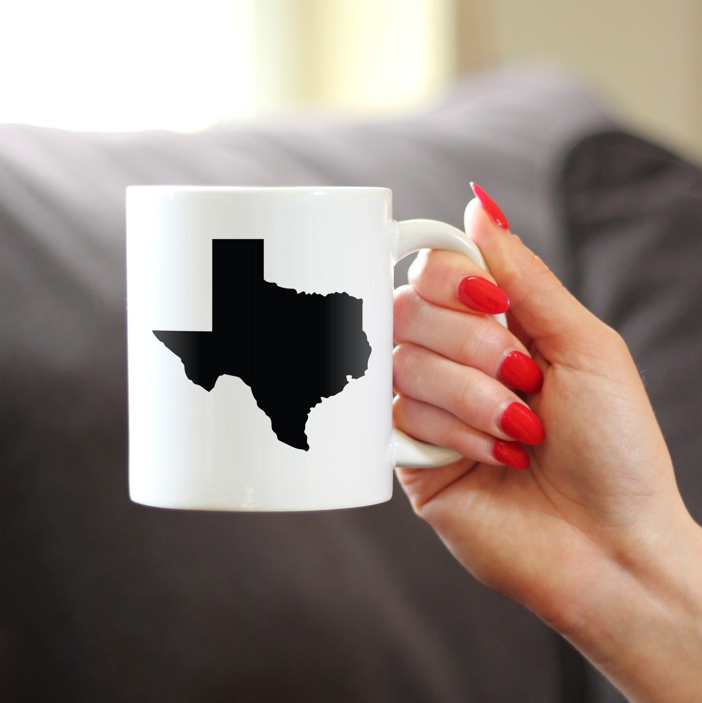 TEXAS STATE OUTLINE COFFEE MUG - STATE THEMED DRINKING DECOR AND GIFTS FOR TEXANS