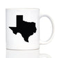 TEXAS STATE OUTLINE COFFEE MUG - STATE THEMED DRINKING DECOR AND GIFTS FOR TEXANS