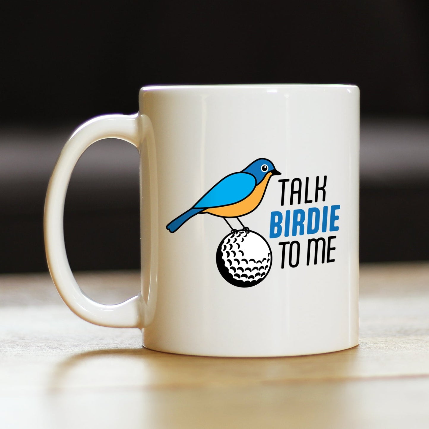 TALK BIRDIE COFFEE MUG FUNNY GOLF GIFTS WHITE CERAMIC COFFEE CUP