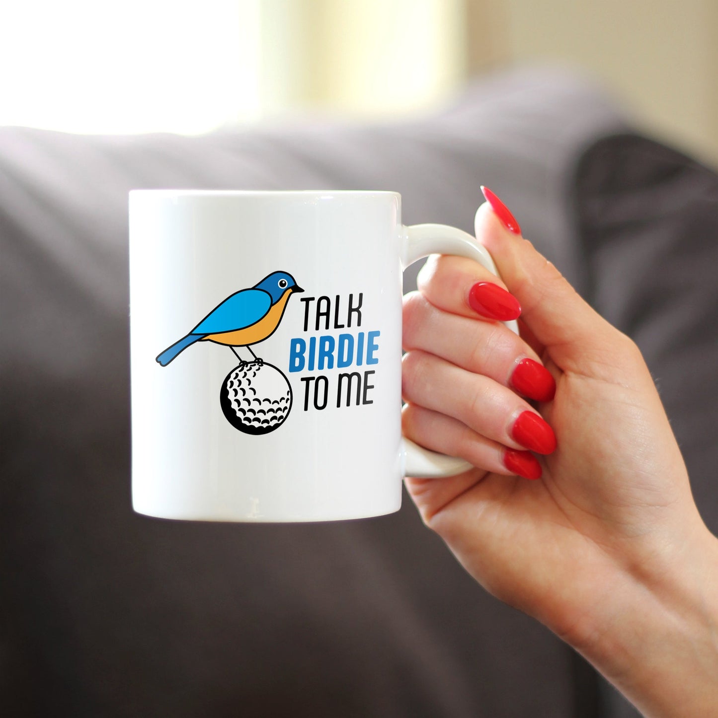 TALK BIRDIE COFFEE MUG FUNNY GOLF GIFTS WHITE CERAMIC COFFEE CUP