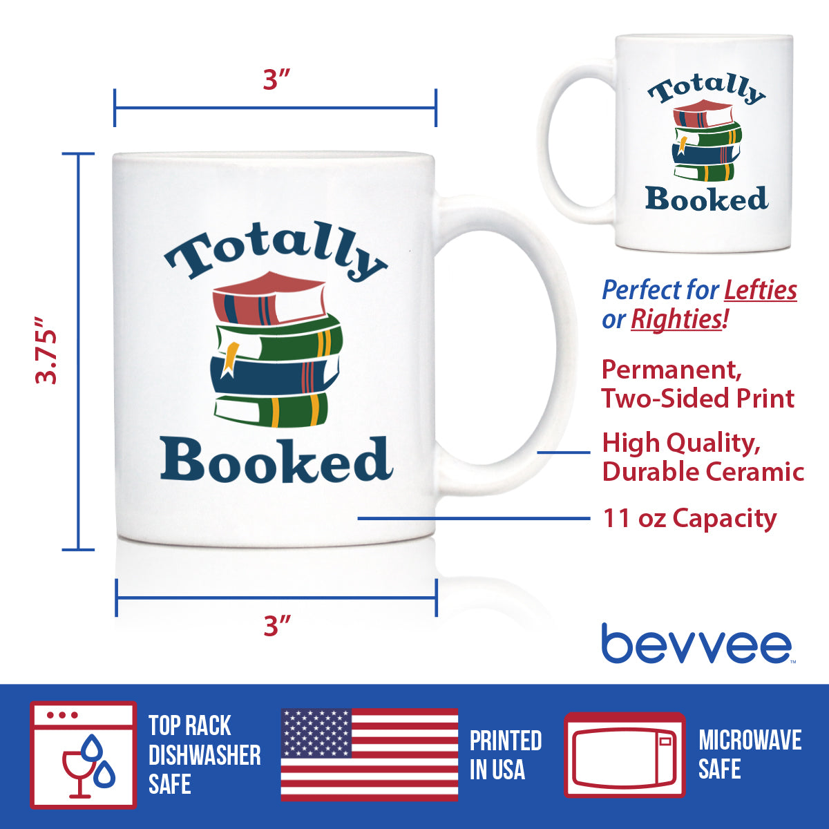TOTALLY BOOKED COFFEE MUG - FUNNY BOOK CLUB GIFTS FOR LOVERS OF READING & FUN LIBRARIANS