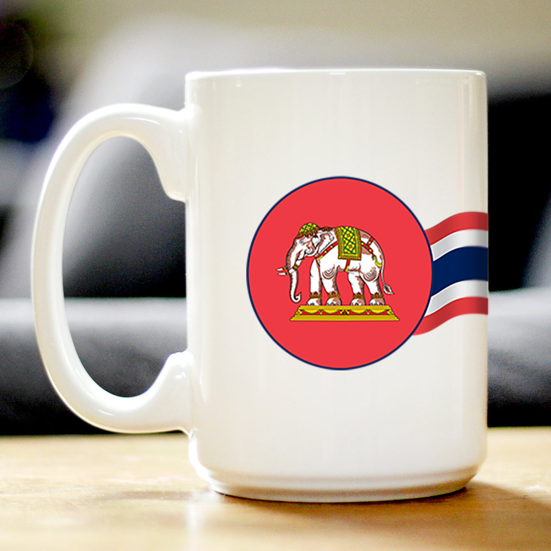 THAILAND FLAG COFFEE MUG THAI TEA GIFTS OR COFFEE CUP SOUVENIR WHITE CERAMIC COFFEE CUP