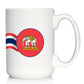 THAILAND FLAG COFFEE MUG THAI TEA GIFTS OR COFFEE CUP SOUVENIR WHITE CERAMIC COFFEE CUP