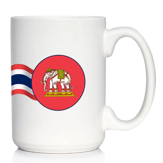 THAILAND FLAG COFFEE MUG THAI TEA GIFTS OR COFFEE CUP SOUVENIR WHITE CERAMIC COFFEE CUP