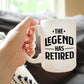 THE LEGEND HAS RETIRED - FUNNY COFFEE MUG RETIREMENT GIFT FOR BOSS OR COWORKERS - LARGE 15 OZ CERAMIC COFFEE CUP…