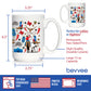 TEXAS PATTERN COFFEE MUG TEXAS GIFTS AND SOUVENIRS FOR TEXANS WHITE CERAMIC COFFEE CUP