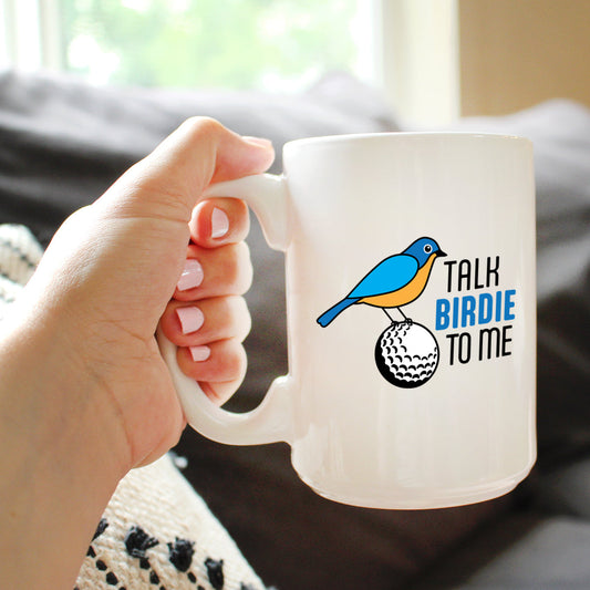 TALK BIRDIE COFFEE MUG FUNNY GOLF GIFTS WHITE CERAMIC COFFEE CUP