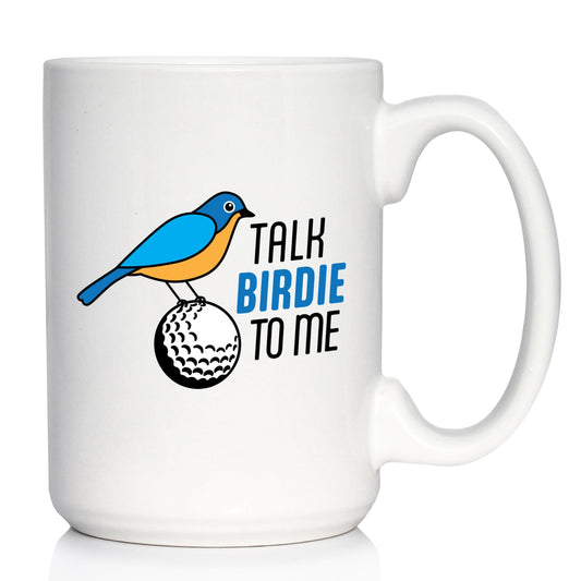 TALK BIRDIE COFFEE MUG FUNNY GOLF GIFTS WHITE CERAMIC COFFEE CUP