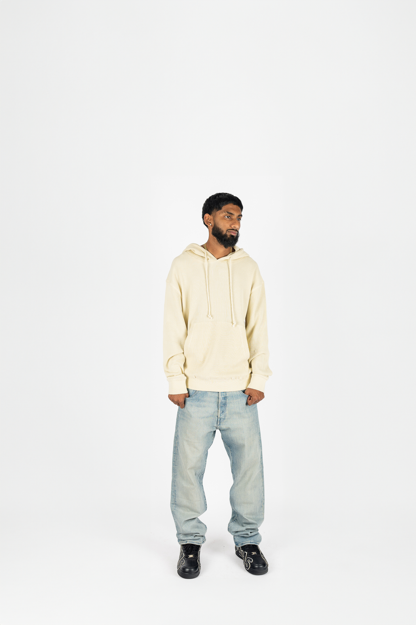 042 CLOTHING WAFFLE KNIT HOODIE