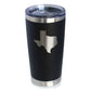 TEXAS STATE OUTLINE - INSULATED COFFEE TUMBLER CUP WITH SLIDING LID - STAINLESS STEEL INSULATED MUG - STATE THEMED DECOR AND GIFTS FOR TEXAN WOMEN & MEN