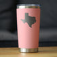 TEXAS STATE OUTLINE - INSULATED COFFEE TUMBLER CUP WITH SLIDING LID - STAINLESS STEEL INSULATED MUG - STATE THEMED DECOR AND GIFTS FOR TEXAN WOMEN & MEN