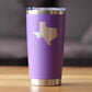 TEXAS STATE OUTLINE - INSULATED COFFEE TUMBLER CUP WITH SLIDING LID - STAINLESS STEEL INSULATED MUG - STATE THEMED DECOR AND GIFTS FOR TEXAN WOMEN & MEN