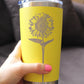 SUNFLOWER - INSULATED COFFEE TUMBLER CUP WITH SLIDING LID - STAINLESS STEEL INSULATED MUG - FLOWER DÉCOR GIFTS