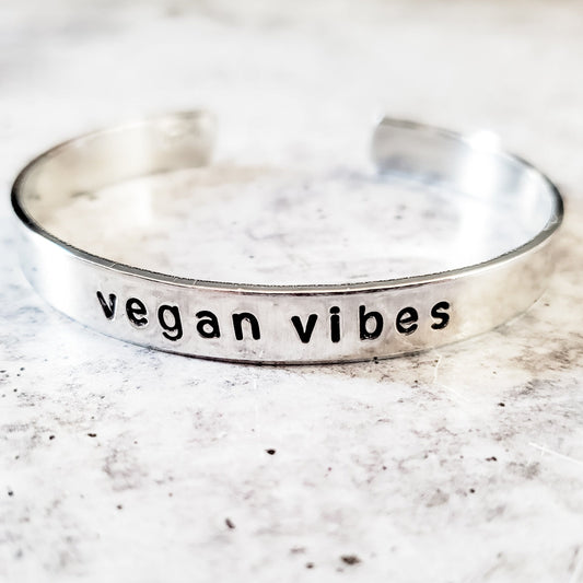 VEGAN VIBES STACKING CUFF BRACELET
