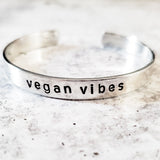 VEGAN VIBES STACKING CUFF BRACELET