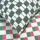 SUJANI PILLOW - BLACK & WHITE CHECKERED PILLOW
