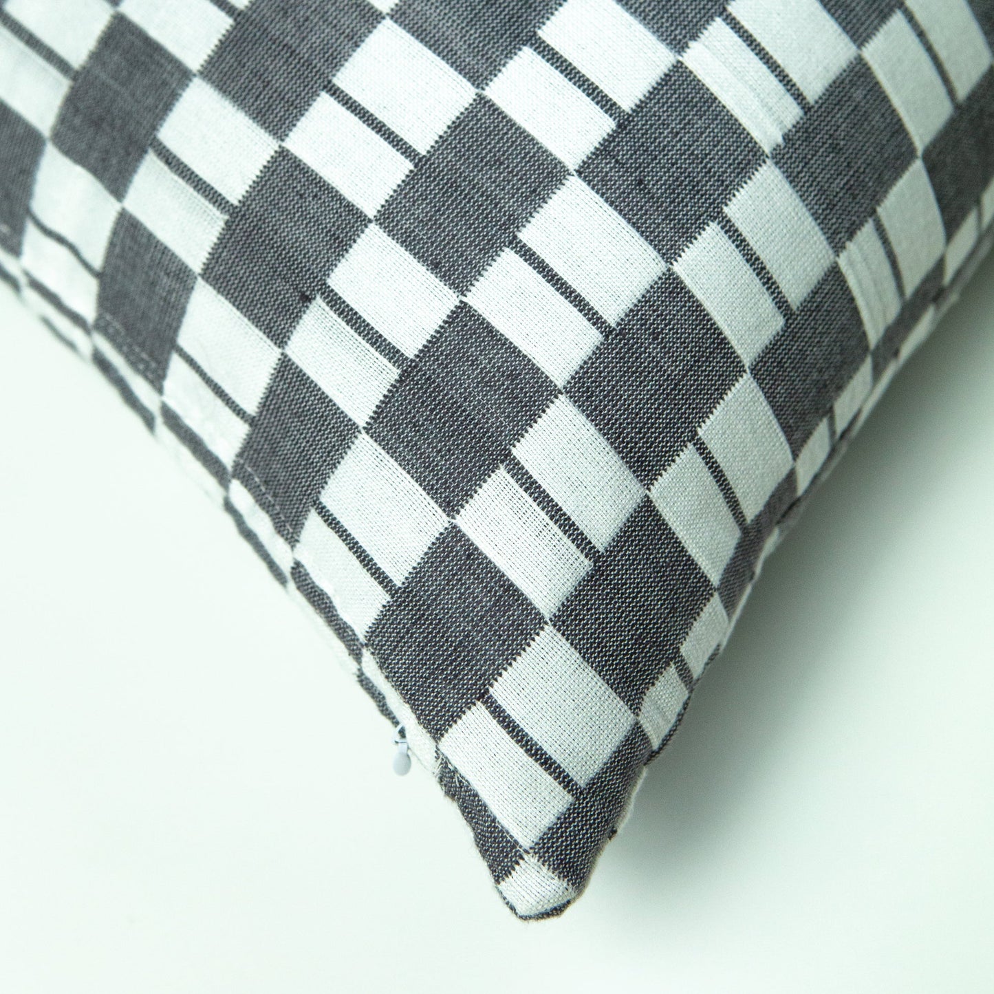 SUJANI PILLOW - BLACK & WHITE CHECKERED PILLOW
