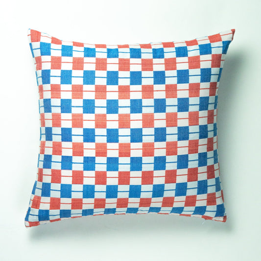 SUJANI PILLOW - RED & BLUE CHECKERED