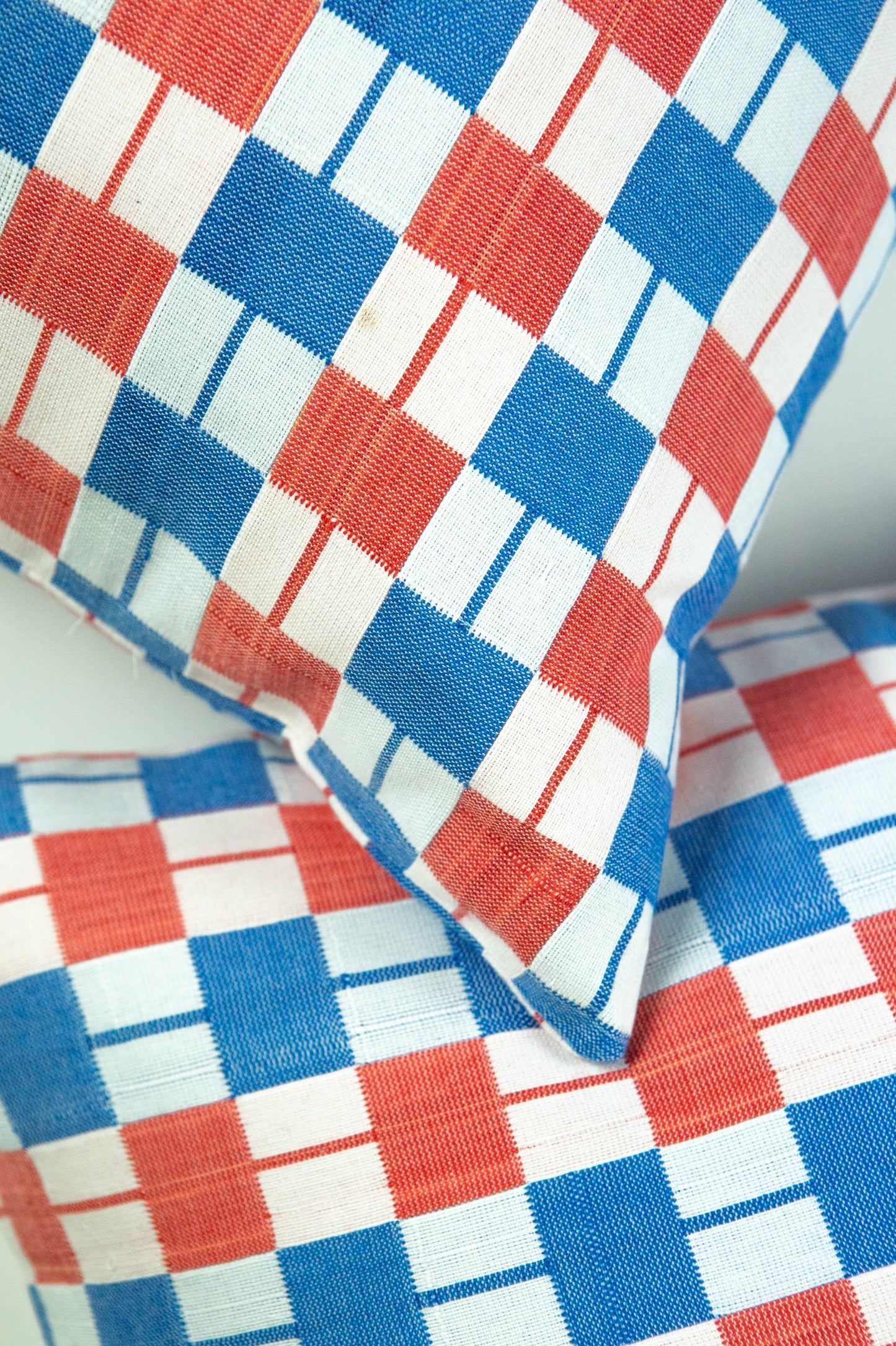 SUJANI PILLOW - RED & BLUE CHECKERED