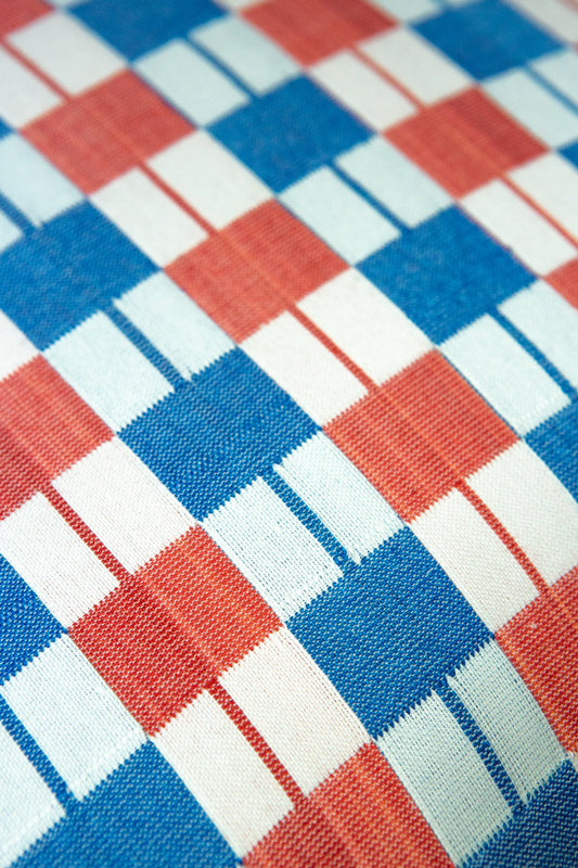 SUJANI PILLOW - RED & BLUE CHECKERED